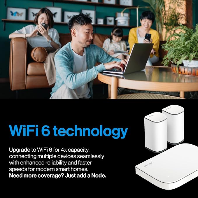 Linksys Multi-gig Micro Mesh WiFi 6 System | Connect 100+ Devices | Up to 5 - Image 2