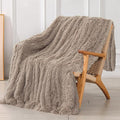 Tuddrom Decorative Extra Soft Faux Fur Throw Blanket 70"x78", Solid Reversible by Tuddrom