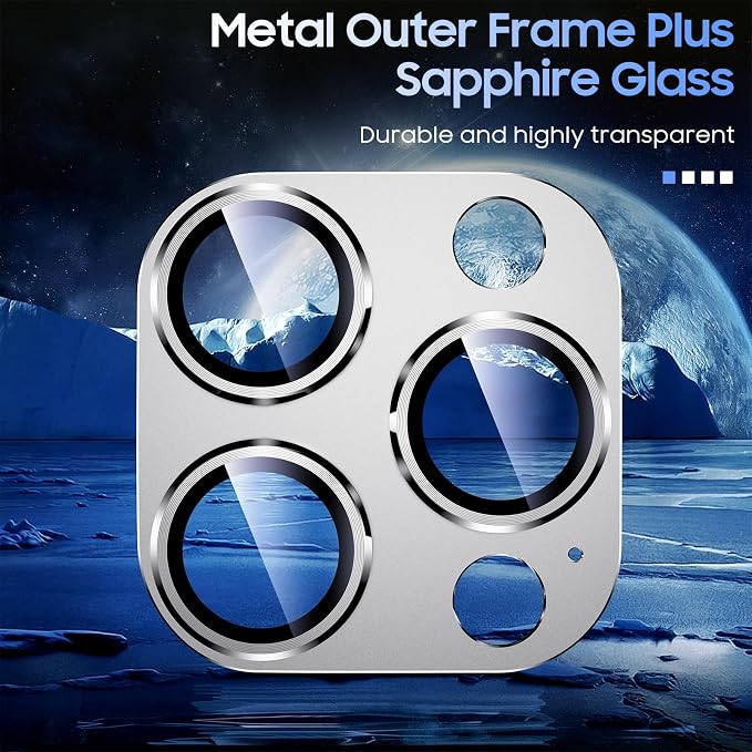 Uyiton Compatible with iPhone 15 Pro/iPhone 15 Pro Max Camera Lens Protector - Image 3