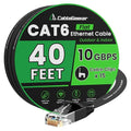 Cat 6 Ethernet Cable 40 ft, Indoor&Outdoor, High Speed 10Gbps Flat Internet by CableGeeker