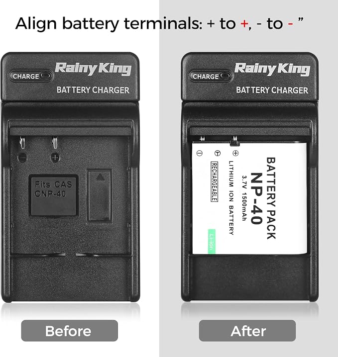 Battery Charger for Casio NP40/NP-40 and Exilim EX-Z400, Zoom EX-Z100, - Image 6