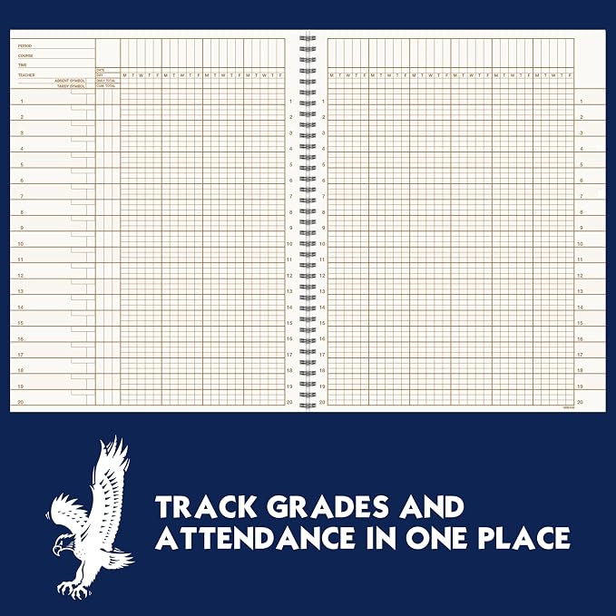 Whaley 9GB-049 Three Line Attendance & Grade Book, Four 10-Week Periods - Image 3