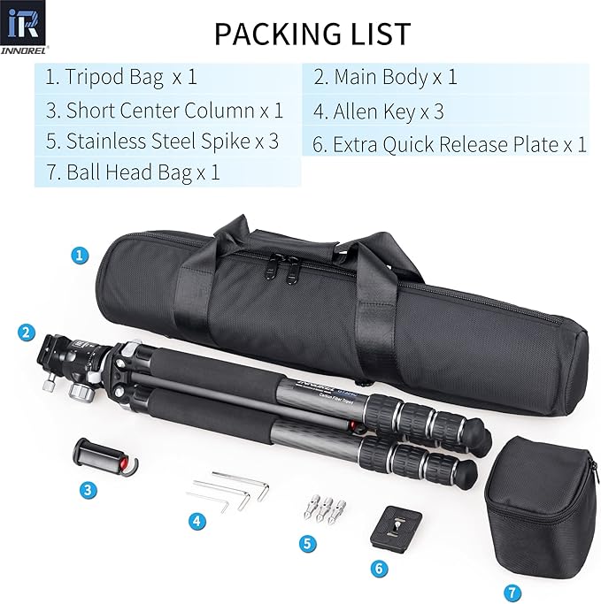 Carbon Fiber Camera Tripod-INNOREL GT324C Professional Compact Shooting Tripod - Image 7