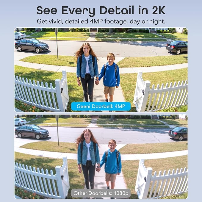 Geeni Halo 3MP Smart Video Doorbell Camera – Battery Powered or Hardwired - Image 3