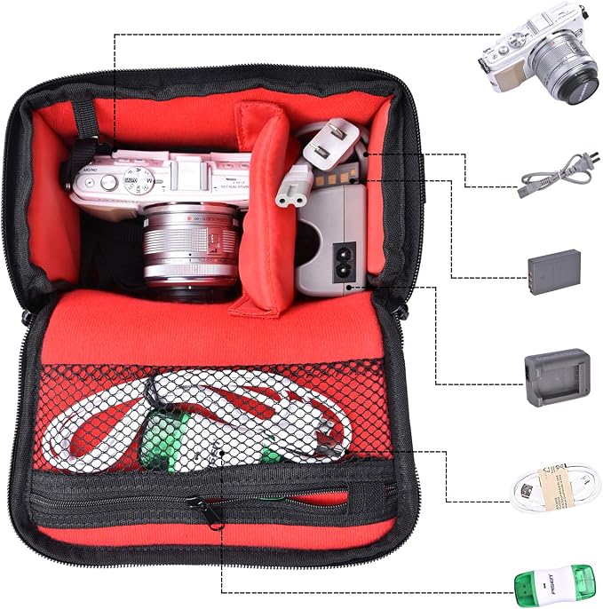 FOSOTO Waterproof Anti-shock Camera Case Bag Compatible - Image 4