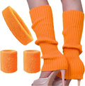 Song Qing Women 80s Dance Plain Ribbed Running Headband Wristbands Knit Crochet by Song+Qing