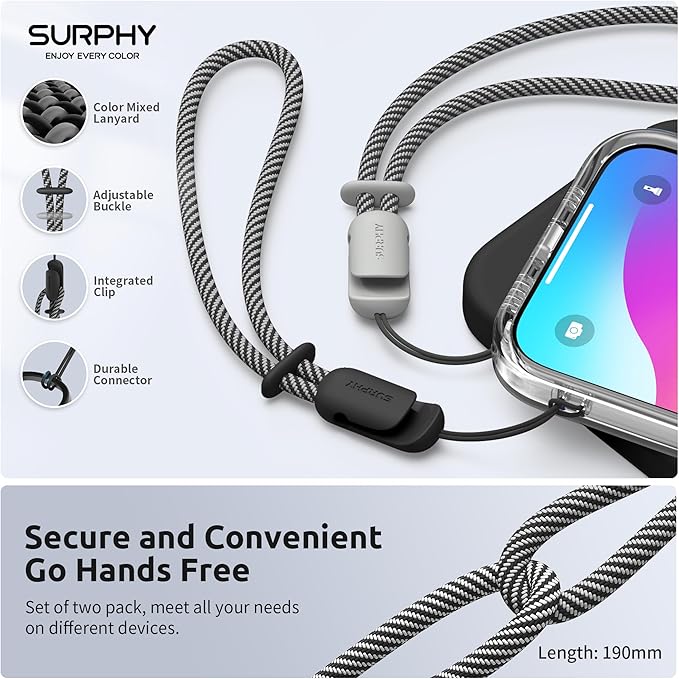 SURPHY 2 Pack Phone Lanyard for Cellphone Case, Phone Wrist Strap for Case - Image 4