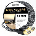 BUSOHE Cat 8 Ethernet Cable 25 FT, High Speed 40Gbps 2000Mhz Braided Network by BUSOHE