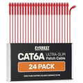 Everest Ultra Slim Cat6a Ethernet Patch Cables 3ft Red by EverestMediaSolutions