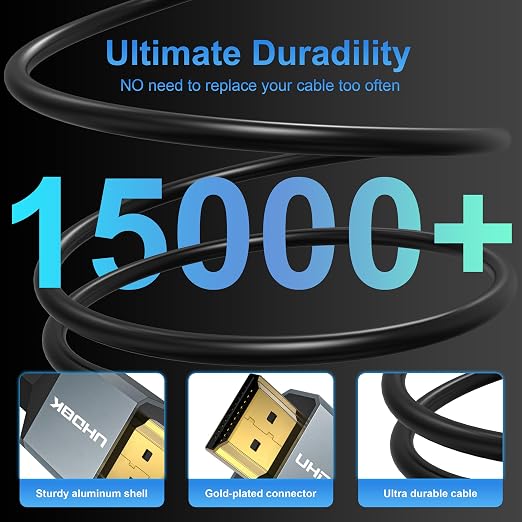 8K HDMI 2.1 Cable 5FT, 48Gbps High Speed HDMI Cord Gold-Plated Plugs 8K@60Hz - Image 5