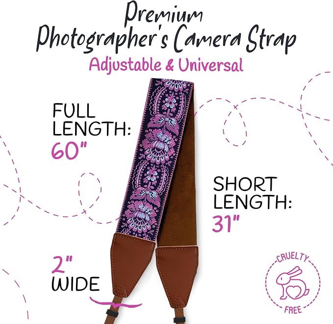 Art Tribute Camera Strap For Photographers Padded Universal Fit Neck Shoulder & - Image 5