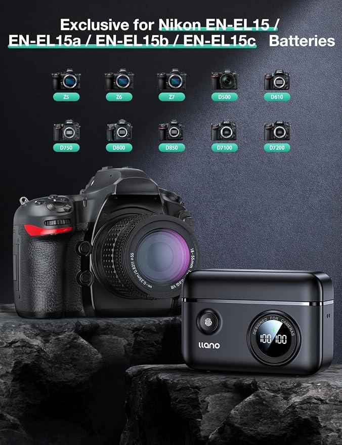 llano CS2 EN-EL15c EN-EL15b Camera Battery Charger - Image 2