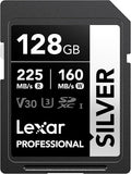Lexar 128GB Professional Silver SD Card, by Lexar