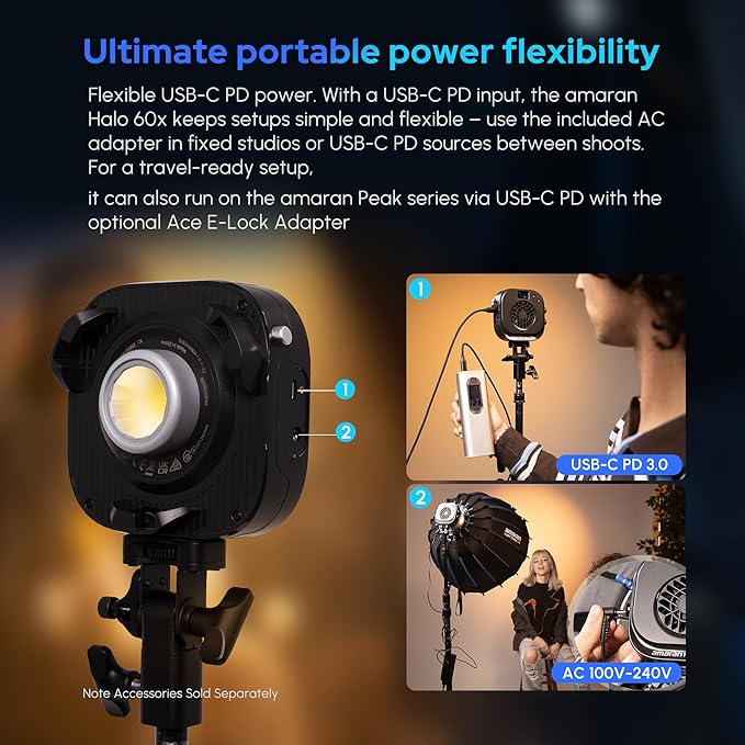 Amaran Halo 60X COB Led Video Light 63W Bi-Color 2700k-6500k, 270 lux@ 1m - Image 3
