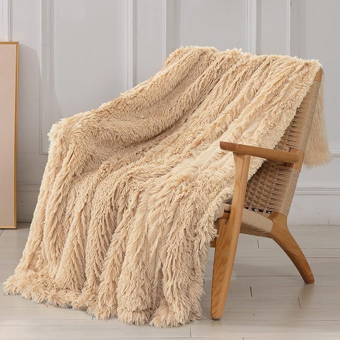 Tuddrom Decorative Extra Soft Faux Fur Blanket Twin Size 70" x 78", Solid by Tuddrom