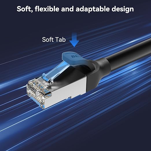 BENFEI Cat 7 Ethernet Cable 10FT, 10Gbps 600MHz High Speed RJ45 LAN Network - Image 4