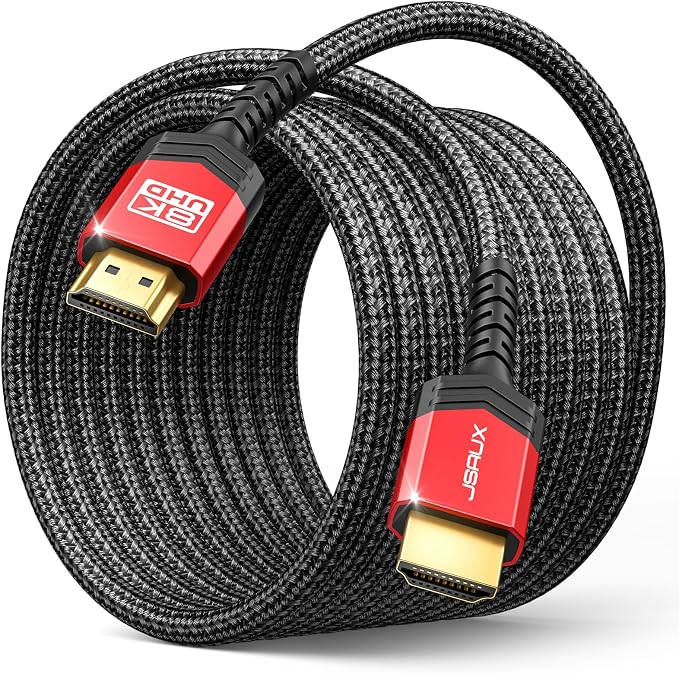 JSAUX 10K HDMI Cable 2.1 15FT 2-Pack 48Gbps 4K Ultra High Speed Cord eARC HDR10 by JSAUX