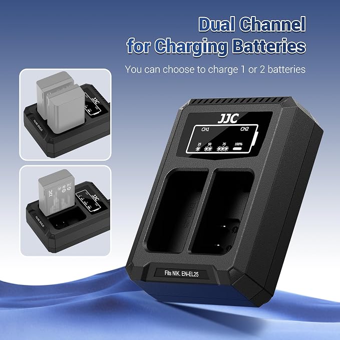 JJC EN-EL14a EN-EL14 Battery Charger USB Dual Slot - Image 3