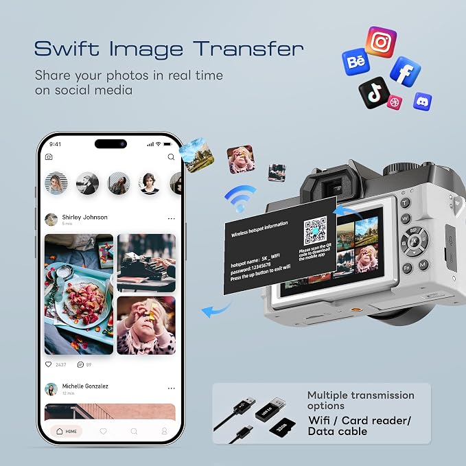 8K&64MP Digital Cameras for Photography&Video, Vlogging Camera for YouTube - Image 7