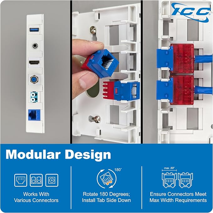 ICC 4 Port Surface Mount Box in White, Works - Image 5