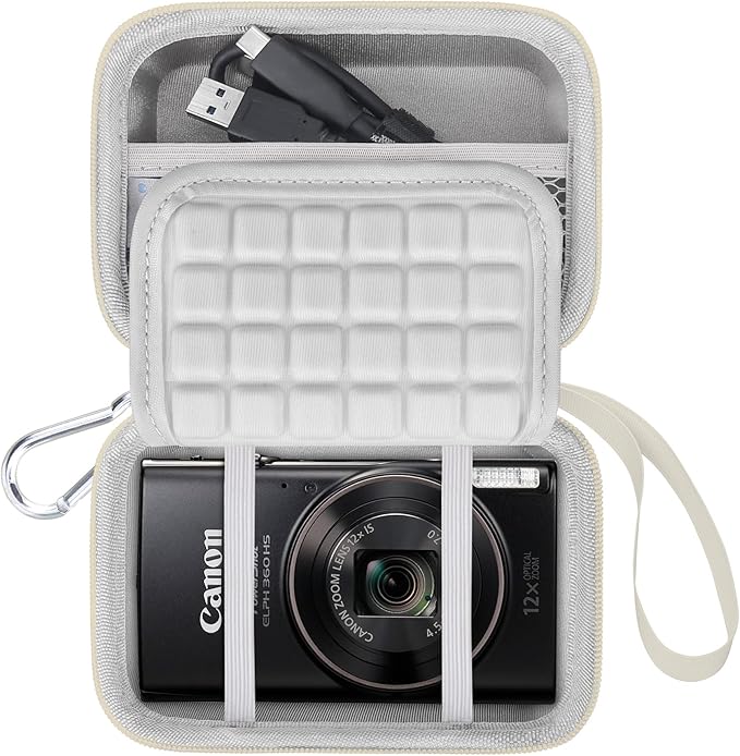Lacdo Camera Carrying Case for Canon PowerShot ELPH 360/200/185/180/190/350 by Lacdo