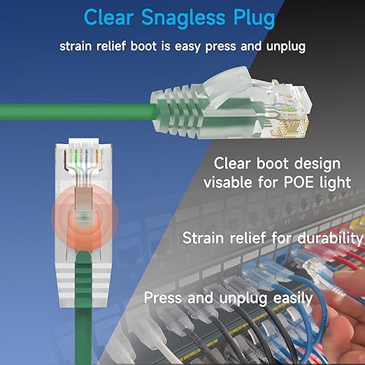 Cat6a Slim Ethernet Patch Cable 3 ft, Cat6a Patch Cable - Image 4