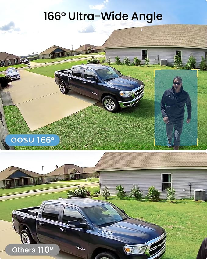 aosu Security Cameras Outdoor Wireless, 166° Ultra-Wide-Angle, Battery Powered - Image 4