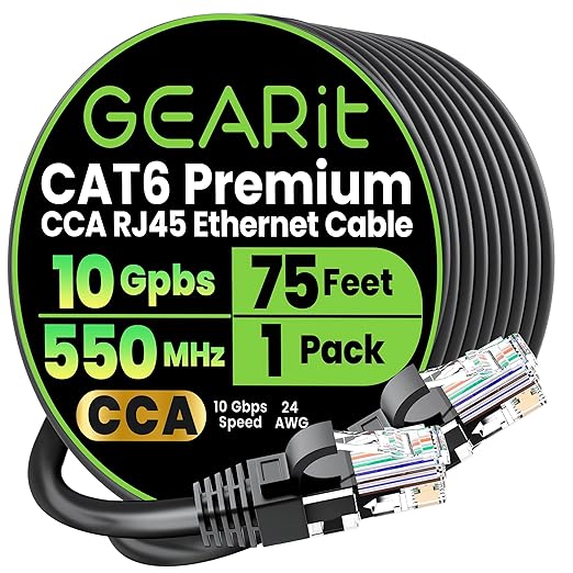 GEARit Cat 6 Ethernet Cable CCA LAN Network Cord, Network Cable by GEARit