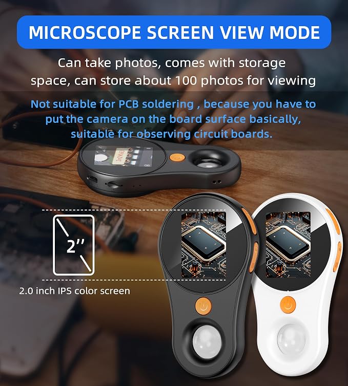 T TAKMLY Magnifying Glass with Light Portable Handheld USB Digital Microscope - Image 2