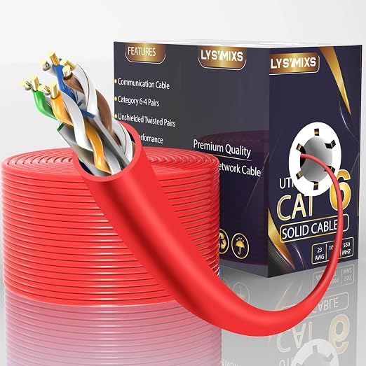 Cat6 Ethernet Cable 1000FT Channel Test Pass, Cat6 1000ft Ethernet Cable 23AWG by Lysymixs