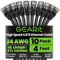 GEARit Cat 6 Ethernet Patch Cable 4 ft Black Cat6 Patch Cables 4ft by GEARit