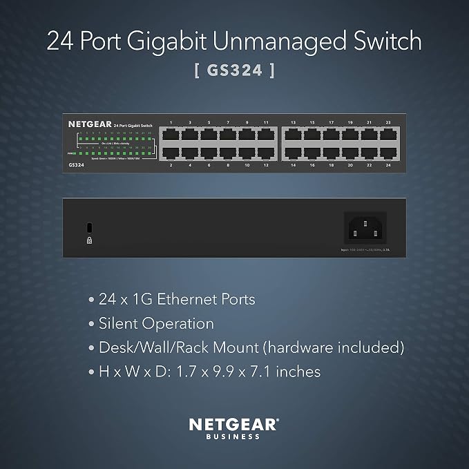 NETGEAR GS324 24-Port Gigabit Unmanaged Switch | -- - Image 2