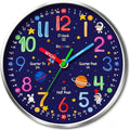 Roymnie Wall Clock Learning to Tell Time Easily Non Ticking Battery Operated by Unknown