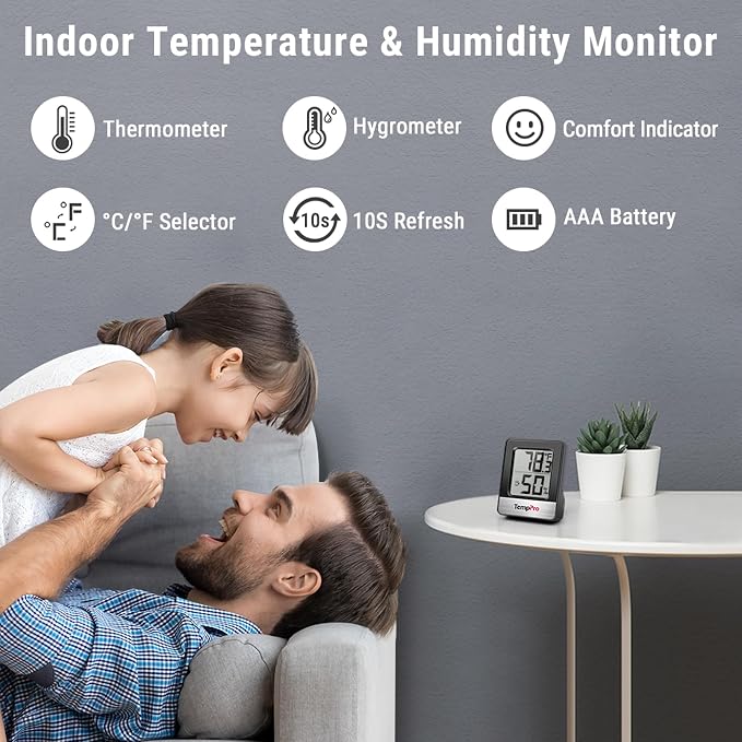 ThermoPro TempPro TP49 2 Pieces Digital Hygrometer Indoor Thermometer Humidity - Image 2