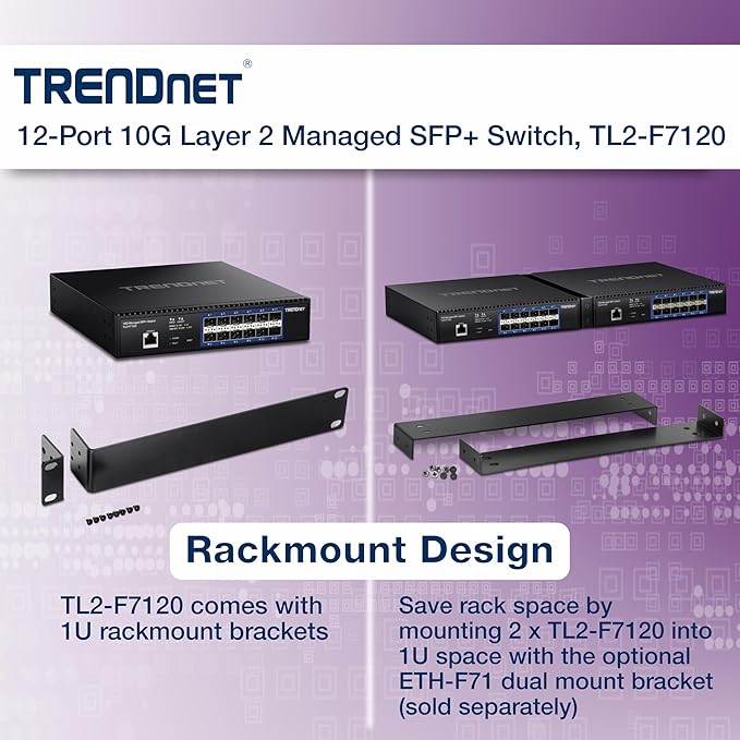 TRENDnet 12-Port 10G Layer 2 Managed SFP+ Switch, 12 x 10G SFP+ Ports, Ethernet - Image 2
