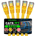 GEARit Cat 6 Ethernet Patch Cable 7 ft Yellow Cat6 Patch Cables 7ft by GEARit