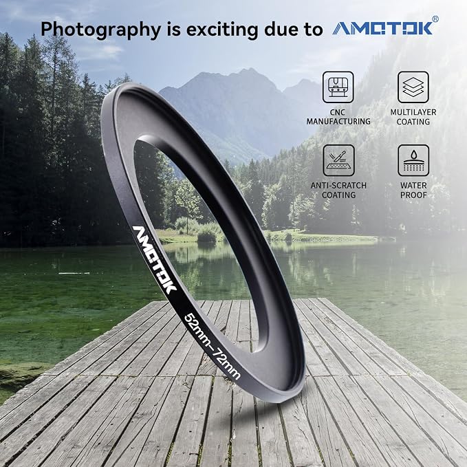 52mm Lens to 72mm Camera Filters Ring Compatible All 52mm Camera Lenses to 72mm - Image 2