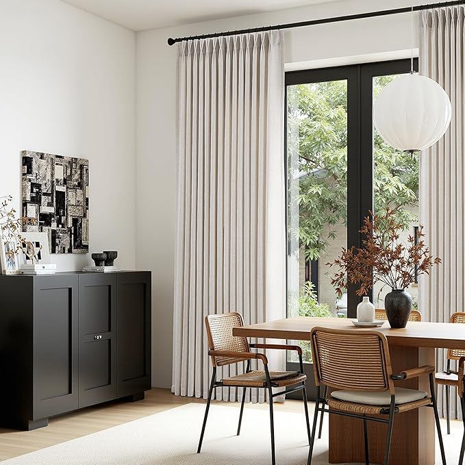 ANRODUO Memory Trained Pinch Pleated Curtains 96 Inches Long, Viral Linen Pinch - Image 3