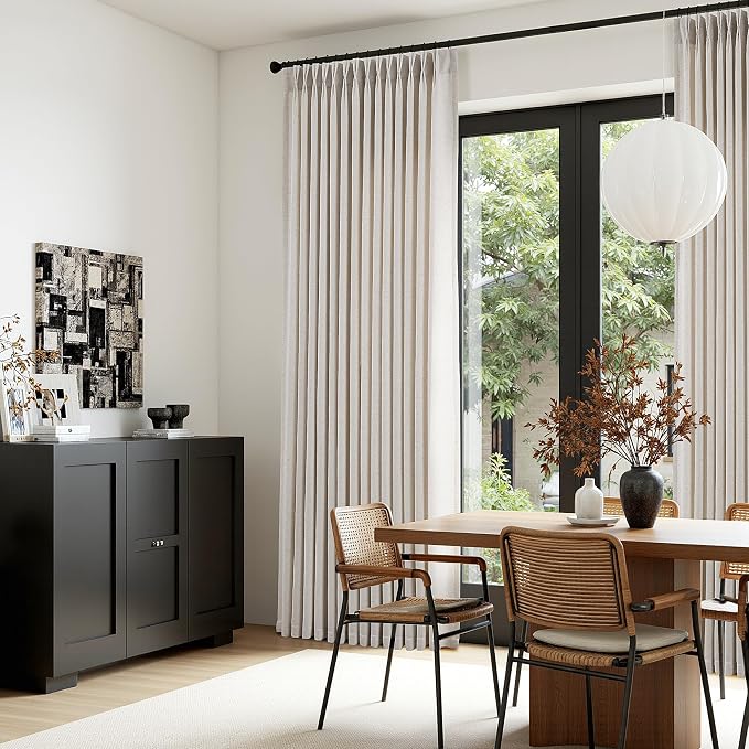 Memory Trained Pinch Pleated Curtains 63 Inches Long, Viral Linen Pinch Pleat - Image 3