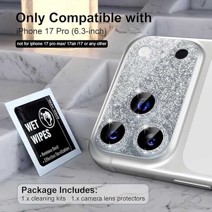 Choiche Compatible for iPhone 17 Pro Camera Lens Protector, Bling Camera Cover - Image 2