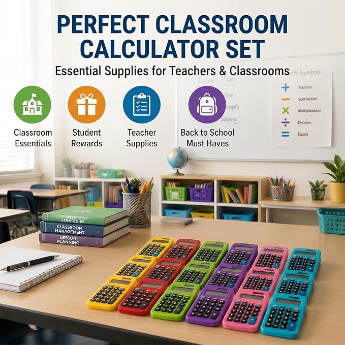 Weewooday 6 Pieces Small Basic Calculator Bulk 8 Digit Solar Battery Dual Power - Image 5