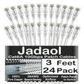 Jadaol UL Listed Patch Cables Cat 6a / Cat 6 3 ft 24-Pack, 10Gbps 550MHz Slim by Jadaol