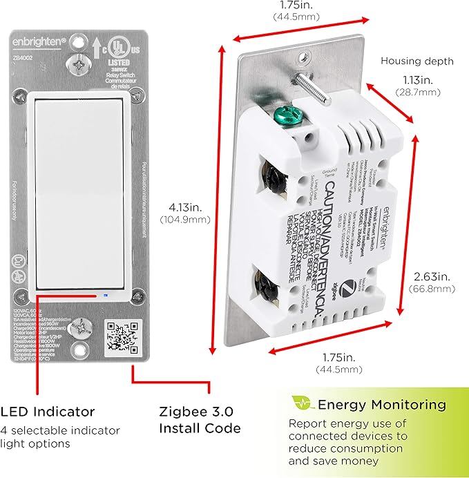 Enbrighten Zigbee Smart Light Switch, QuickFit & SimpleWire, Pairs Directly - Image 5