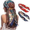 Senker Fashion 35" Head Scarf for Women, Pirate Costume Accessories Silk Red by SenkerFashion