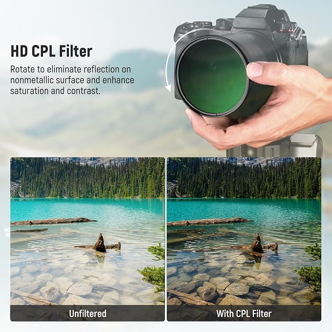 NEEWER 62mm CPL Filter with Lens Cap, Ultra Thin Circular Polarizing Filter - Image 3