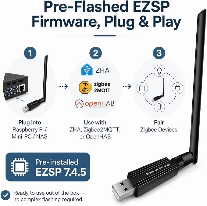 Zigbee 3.0 USB Dongle MG24, Zigbee Coordinator & Gateway | Compatible - Image 3