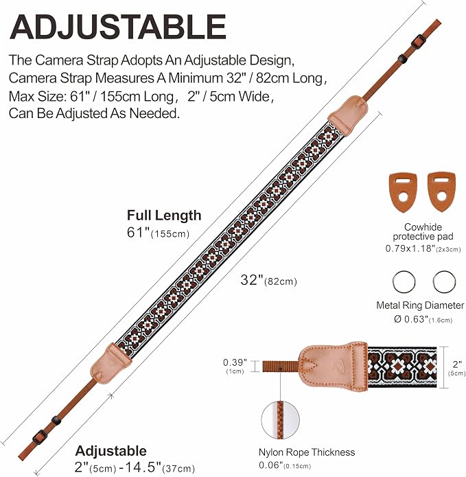 Padwa Lifestyle Brown Flower Camera Strap - Image 5