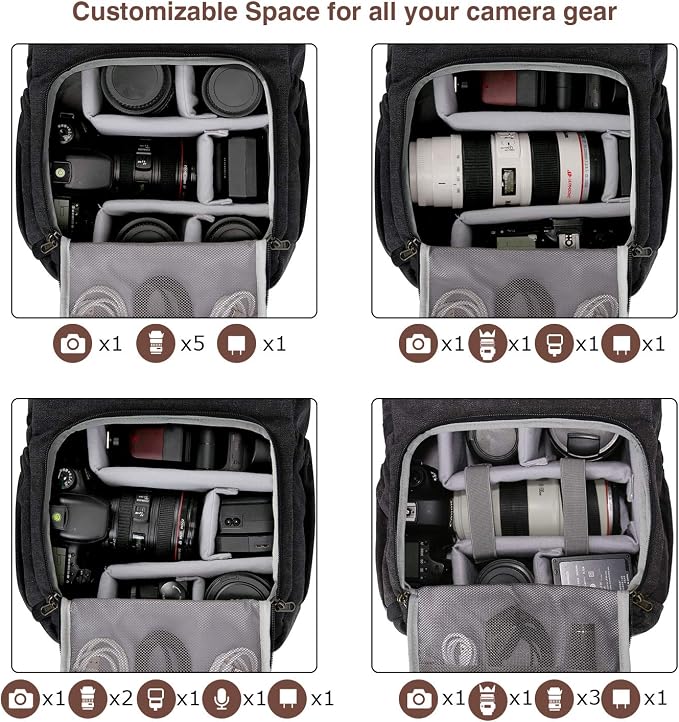 BAGSMART Camera Backpack, DSLR SLR Waterproof Camera Bag, Anti-Theft - Image 3