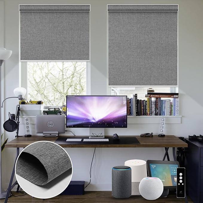 SmartWings Motorized Blinds Dual-Sided Cordless Smart Blackout Shades, Custom by SmartWings