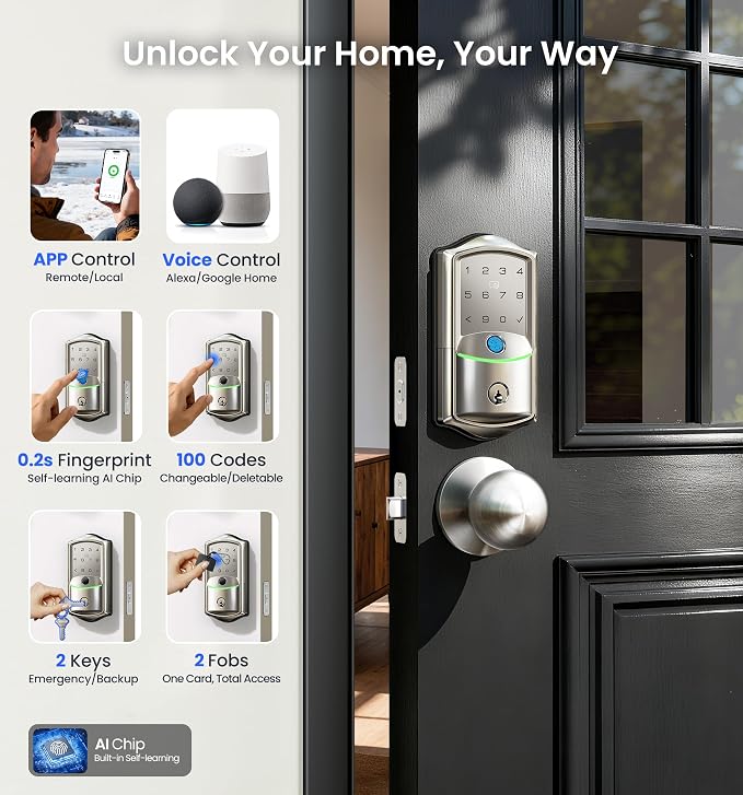 Veise VE027-K Built-in WiFi Smart Lock - Image 2